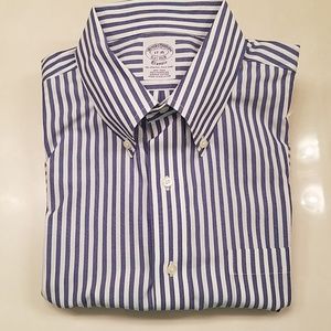 Brooks Brothers Blue and White Bengal Stripe Shirt